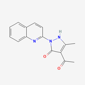 molecular formula C15H13N3O2 B8701633 1-(1-(quinolin-2-yl)-5-hydroxy-3-methyl-1H-pyrazol-4-yl)-ethanone CAS No. 160031-68-5