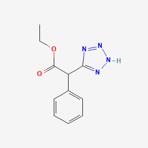 molecular formula C11H12N4O2 B8701699 Ethyl alpha-(2H-5-tetrazolyl)phenylacetate 
