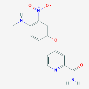molecular formula C13H12N4O4 B8701704 4-[4-(Methylamino)-3-nitrophenoxy]pyridine-2-carboxamide 