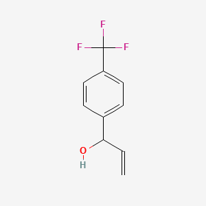 molecular formula C10H9F3O B8701724 Benzenemethanol, alpha-ethenyl-4-(trifluoromethyl)- 
