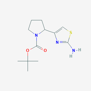 molecular formula C12H19N3O2S B8701727 Tert-butyl 2-(2-aminothiazol-4-yl)pyrrolidine-1-carboxylate 