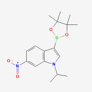 molecular formula C17H23BN2O4 B8701817 1-isopropyl-6-nitro-3-(4,4,5,5-tetramethyl-[1,3,2]dioxaborolan-2-yl)-1H-indole 