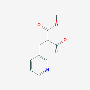 molecular formula C10H11NO3 B8701831 Methyl 2-formyl-3-(pyridin-3-yl)propanoate 