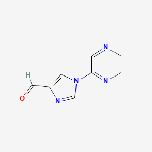 molecular formula C8H6N4O B8701841 1-(Pyrazin-2-yl)-1H-imidazole-4-carbaldehyde 