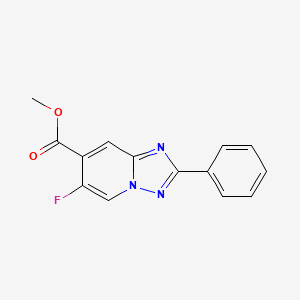 molecular formula C14H10FN3O2 B8701861 Methyl 6-fluoro-2-phenyl-[1,2,4]triazolo[1,5-a]pyridine-7-carboxylate CAS No. 1380331-32-7