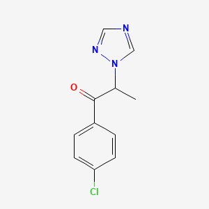 molecular formula C11H10ClN3O B8701923 1-(4-Chlorophenyl)-2-(1H-1,2,4-triazol-1-yl)propan-1-one CAS No. 58905-28-5