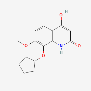 molecular formula C15H17NO4 B8702234 8-(cyclopentyloxy)-4-hydroxy-7-methoxyquinolin-2(1H)-one 