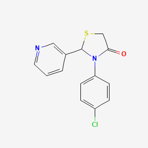 molecular formula C14H11ClN2OS B8702519 3-(4-Chlorophenyl)-2-pyridin-3-yl-1,3-thiazolidin-4-one 