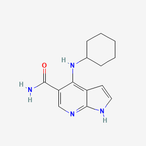 molecular formula C14H18N4O B8702617 4-(cyclohexylamino)-1H-pyrrolo[2,3-b]pyridine-5-carboxamide CAS No. 920960-53-8