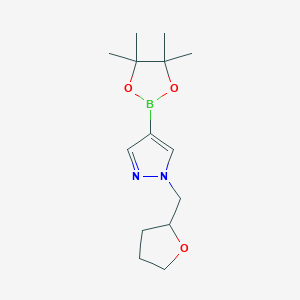 1-(tetrahydrofuran-2-ylmethyl)-4-(4,4,5,5-tetramethyl-1,3,2-dioxaborolan-2-yl)-1H-pyrazole