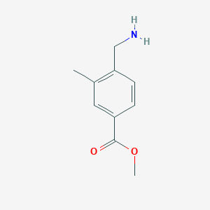 molecular formula C10H13NO2 B8702669 Methyl 4-(aminomethyl)-3-methylbenzoate 