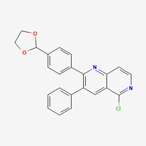 molecular formula C23H17ClN2O2 B8702772 5-Chloro-2-[4-(1,3-dioxolan-2-yl)phenyl]-3-phenyl-1,6-naphthyridine CAS No. 917363-82-7