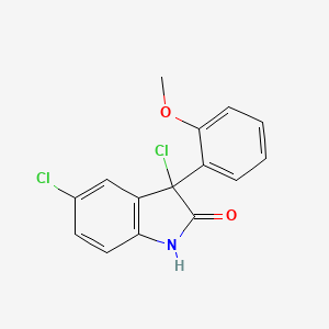 molecular formula C15H11Cl2NO2 B8702804 3,5-Dichloro-3-(2-methoxyphenyl)indolin-2-one 