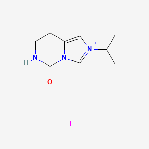 molecular formula C9H14IN3O B8702901 2-Isopropyl-5-oxo-5,6,7,8-tetrahydroimidazo[1,5-c]pyrimidin-2-ium iodide 
