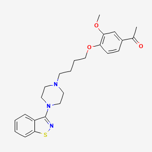 molecular formula C24H29N3O3S B8702934 1-[4-[4-[4-(1,2-Benzisothiazol-3-yl)-1-piperazinyl]butoxy]3-methoxyphenyl]ethanone 