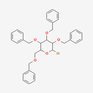 molecular formula C34H35BrO5 B8702979 (2R,3R,4S,5R,6R)-3,4,5-Tris(benzyloxy)-2-((benzyloxy)methyl)-6-bromotetrahydro-2H-pyran 