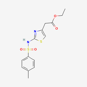 molecular formula C14H16N2O4S2 B8702988 Ethyl 2-(2-(((4-methylphenyl)sulfonyl)amino)-1,3-thiazol-4-yl)acetate 