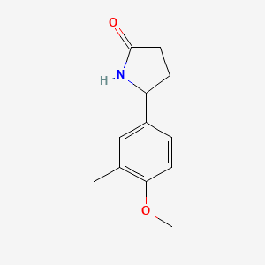 molecular formula C12H15NO2 B8702991 5-(4-Methoxy-3-methyl-phenyl)-2-pyrrolidinone 