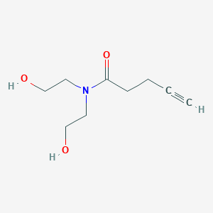 molecular formula C9H15NO3 B8703114 N,N-bis(2-hydroxyethyl)pent-4-ynamide 