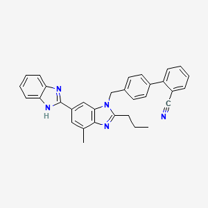 molecular formula C32H27N5 B8703133 2-[4-[[6-(1H-benzimidazol-2-yl)-4-methyl-2-propylbenzimidazol-1-yl]methyl]phenyl]benzonitrile CAS No. 144702-57-8