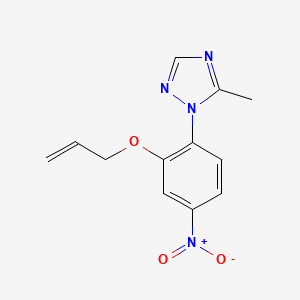 molecular formula C12H12N4O3 B8703170 1-(2-(allyloxy)-4-nitrophenyl)-5-methyl-1H-1,2,4-triazole 