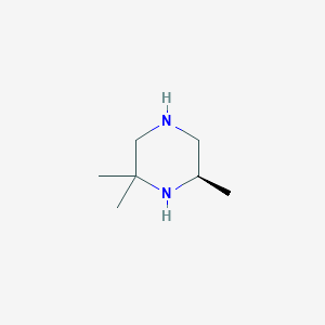 molecular formula C7H16N2 B8703283 Piperazine, 2,2,6-trimethyl-, (R)-(9CI) 
