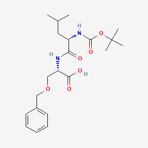 molecular formula C21H32N2O6 B8703496 N-(tert-Butoxycarbonyl)-L-leucyl-O-benzyl-L-serine CAS No. 61884-45-5