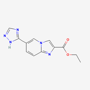 molecular formula C12H11N5O2 B8703562 ethyl 6-(1H-1,2,4-triazol-3-yl)imidazo[1,2-a]pyridine-2-carboxylate 
