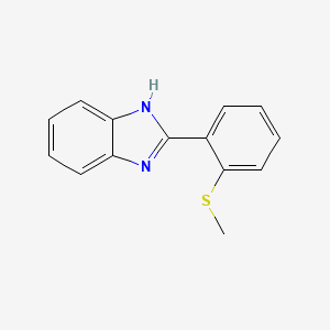 molecular formula C14H12N2S B8703600 1H-Benzimidazole, 2-[2-(methylthio)phenyl]- CAS No. 62871-44-7