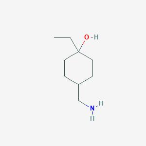 molecular formula C9H19NO B8703609 4-(Aminomethyl)-1-ethylcyclohexanol 