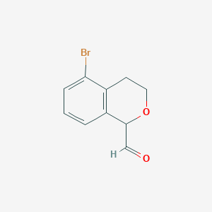 molecular formula C10H9BrO2 B8703893 5-bromo-3,4-dihydro-1H-isochromene-1-carbaldehyde 
