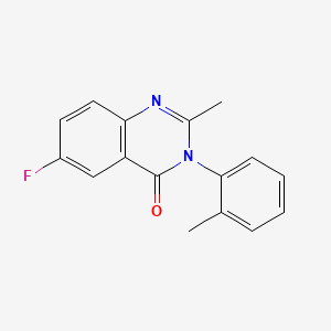 molecular formula C16H13FN2O B8703903 4(3H)-Quinazolinone, 6-fluoro-2-methyl-3-(2-methylphenyl)- CAS No. 49579-01-3