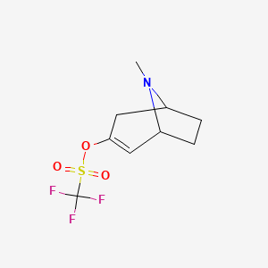 molecular formula C9H12F3NO3S B8704087 Methanesulfonic acid, 1,1,1-trifluoro-, 8-methyl-8-azabicyclo[3.2.1]oct-2-en-3-yl ester CAS No. 183810-37-9