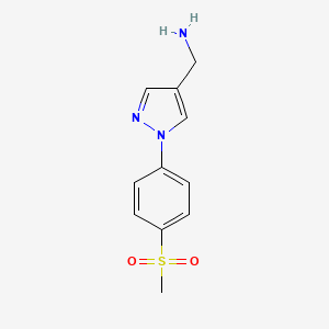 molecular formula C11H13N3O2S B8704134 (1-(4-(Methylsulfonyl)phenyl)-1H-pyrazol-4-yl)methanamine 