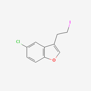 molecular formula C10H8ClIO B8704173 5-Chloro-3-(2-iodoethyl)-1-benzofuran CAS No. 796851-79-1
