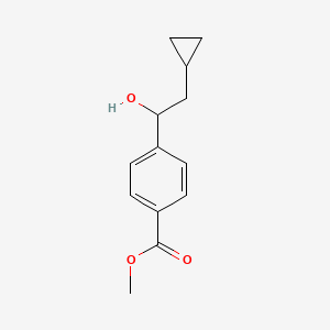 molecular formula C13H16O3 B8704242 (+/-)-Methyl 4-(2-cyclopropyl-1-hydroxyethyl)benzoate 