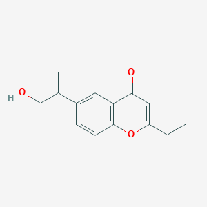 molecular formula C14H16O3 B8704248 2-Ethyl-6-(1-hydroxypropan-2-yl)-4H-1-benzopyran-4-one CAS No. 58282-54-5