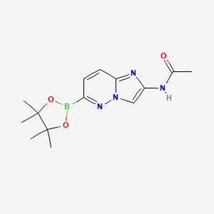 molecular formula C14H19BN4O3 B8704342 N-(6-(4,4,5,5-Tetramethyl-1,3,2-dioxaborolan-2-yl)imidazo[1,2-b]pyridazin-2-yl)acetamide 