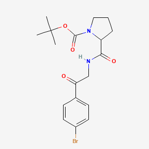 molecular formula C18H23BrN2O4 B8704445 2-[2-(4-Bromo-phenyl)-2-oxo-ethylcarbamoyl]-pyrrolidine-1-carboxylic acid tert-butyl ester 