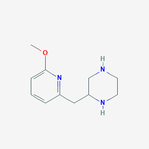 molecular formula C11H17N3O B8704470 2-((6-Methoxy-2-pyridinyl)methyl)piperazine 