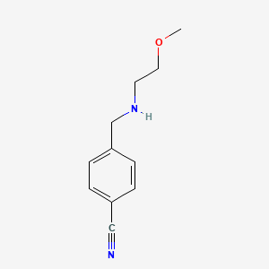 molecular formula C11H14N2O B8704490 4-{[(2-Methoxyethyl)amino]methyl}benzonitrile 