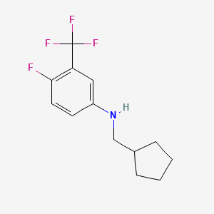 molecular formula C13H15F4N B8704494 N-(Cyclopentylmethyl)-4-fluoro-3-(trifluoromethyl)aniline CAS No. 919799-97-6