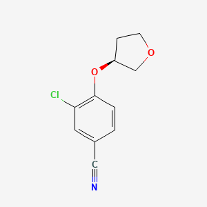molecular formula C11H10ClNO2 B8704519 (S)-3-Chloro-4-((tetrahydrofuran-3-yl)oxy)benzonitrile 