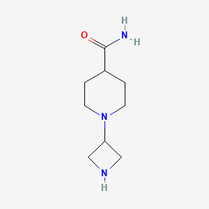 molecular formula C9H17N3O B8704554 1-Azetidin-3-ylpiperidine-4-carboxamide 