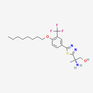molecular formula C20H28F3N3O2S B8704588 1,3,4-Thiadiazole-2-ethanol, beta-amino-beta-methyl-5-[4-(octyloxy)-3-(trifluoromethyl)phenyl]-, (betaS)- 