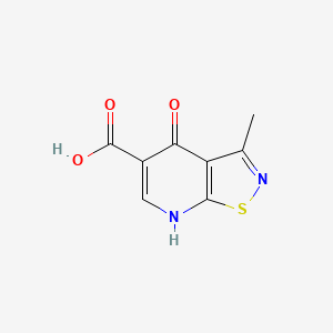 molecular formula C8H6N2O3S B8704614 3-Methyl-4-oxo-4,7-dihydroisothiazolo[5,4-b]pyridine-5-carboxylic acid 