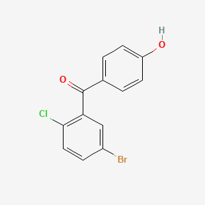 molecular formula C13H8BrClO2 B8704620 (5-Bromo-2-chlorophenyl)(4-hydroxyphenyl)methanone 