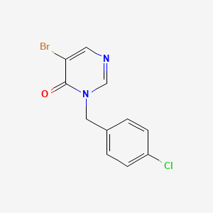 molecular formula C11H8BrClN2O B8704637 3-(4-chlorobenzyl)-5-bromopyrimidin-4(3H)-one 