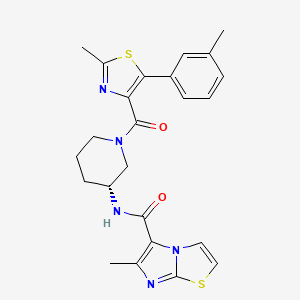 molecular formula C24H25N5O2S2 B8704692 Imidazo[2,1-b]thiazole-5-carboxamide,6-methyl-N-[(3R)-1-[[2-methyl-5-(3-methylphenyl)-4-thiazolyl]carbonyl]-3-piperidinyl]- 