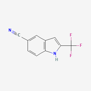 molecular formula C10H5F3N2 B8704694 2-(trifluoromethyl)-1H-indole-5-carbonitrile 